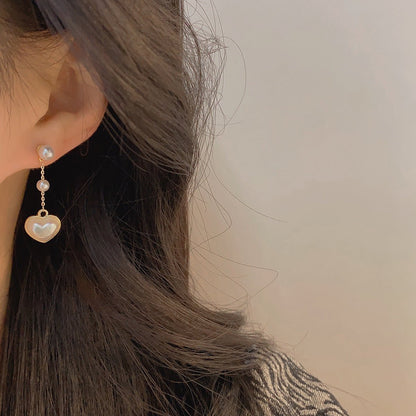 [sample ] Pearl Heart Earrings