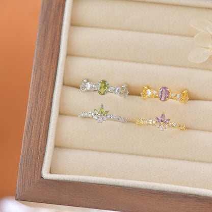 Peridot Rococo Ring Set