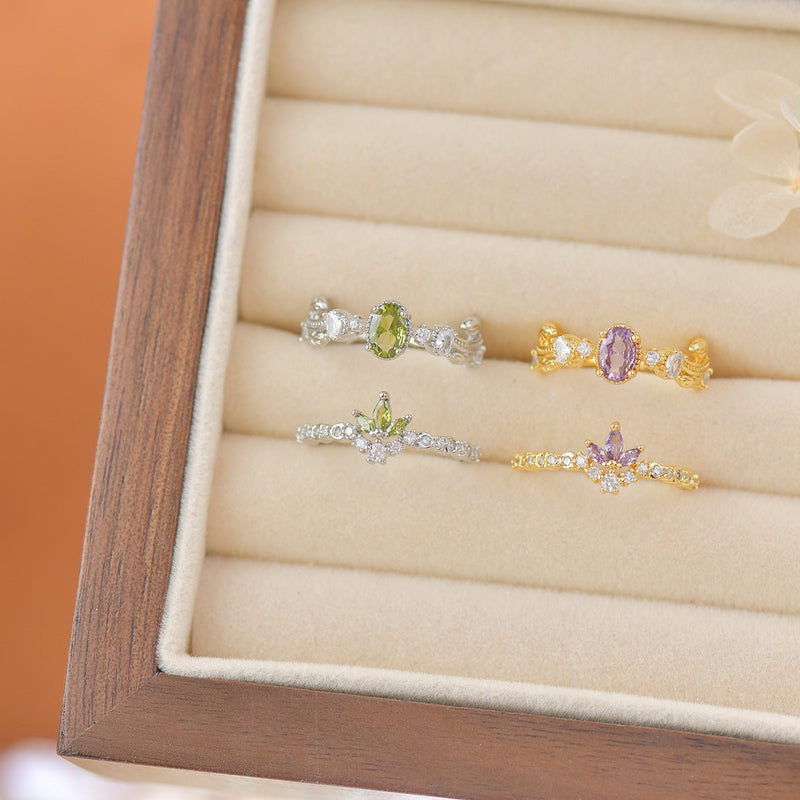 Peridot Rococo Ring Set
