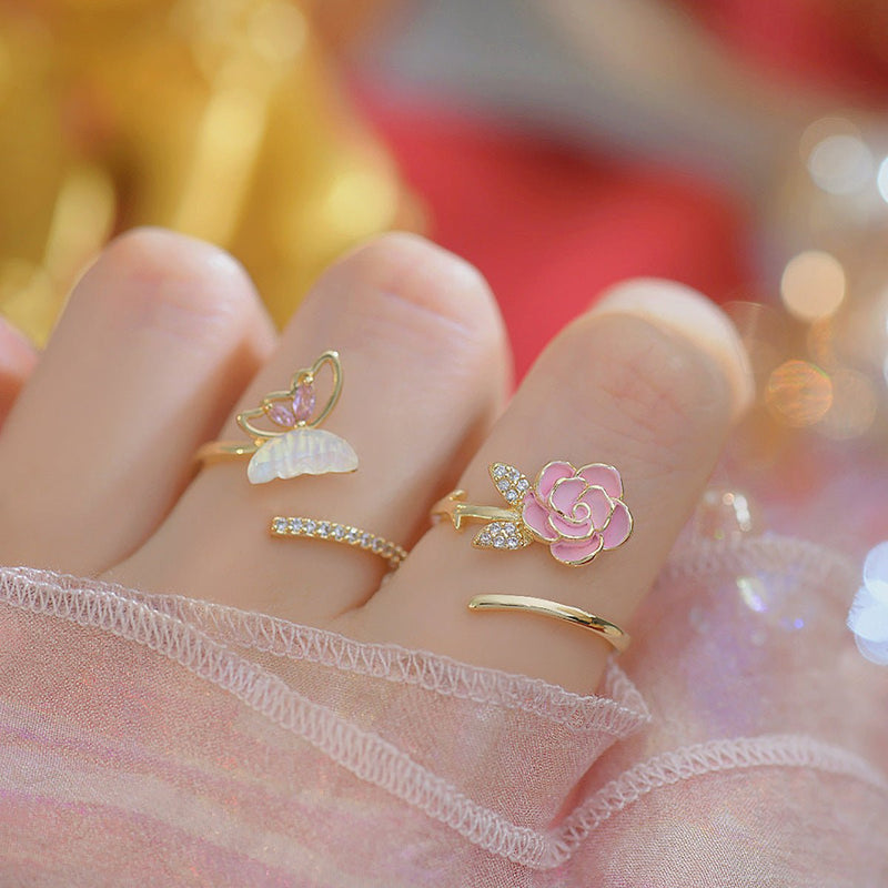 Chrissy Pink Butterfly Ring