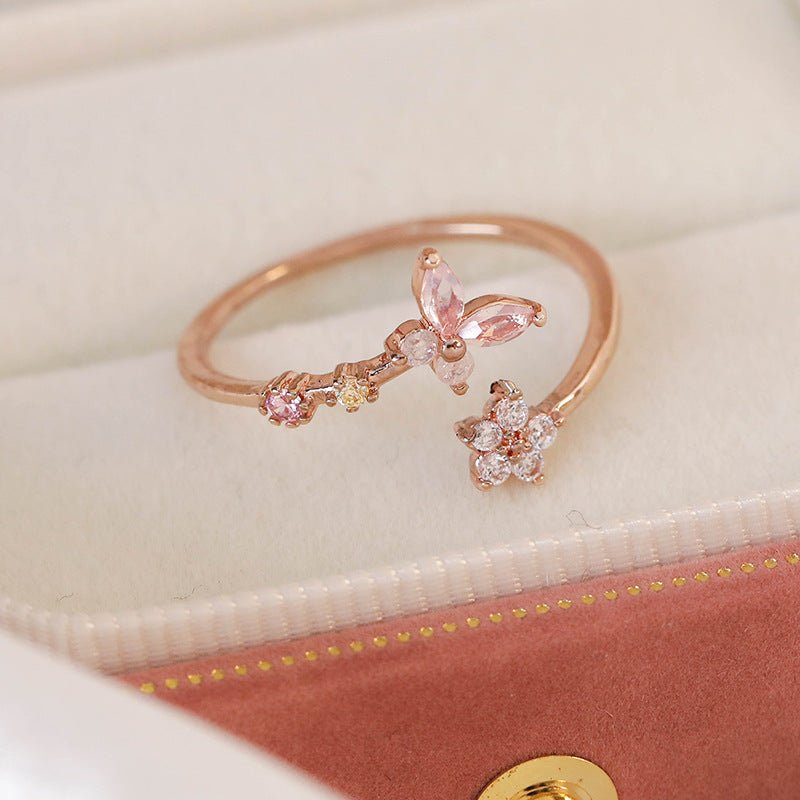 Pink Butterfly Ring