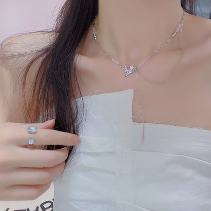 Athena Pink Heart Necklace