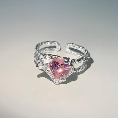 [] Pink Heart Ring