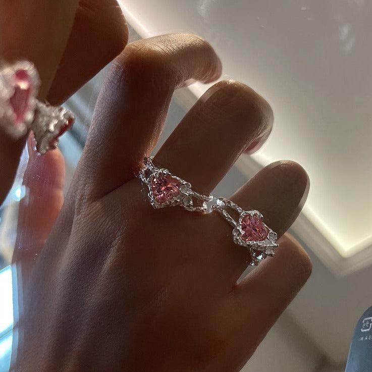 [] Pink Heart Ring