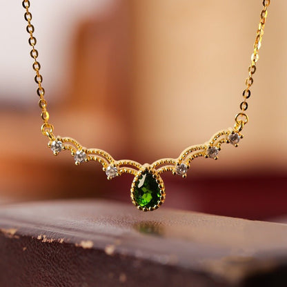 Princess Emerald Waterdrop Necklace