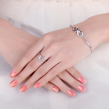 Dragonfly Silver Wrap Ring