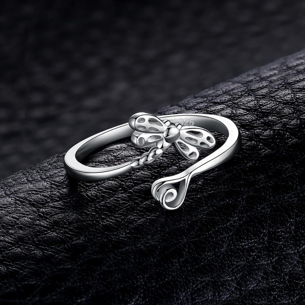 Dragonfly Silver Wrap Ring