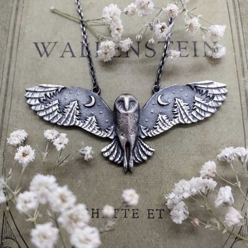 Barn Owl Moon Necklace