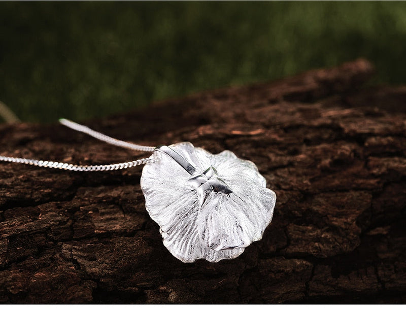 Blooming Poppy Sterling Silver Necklace