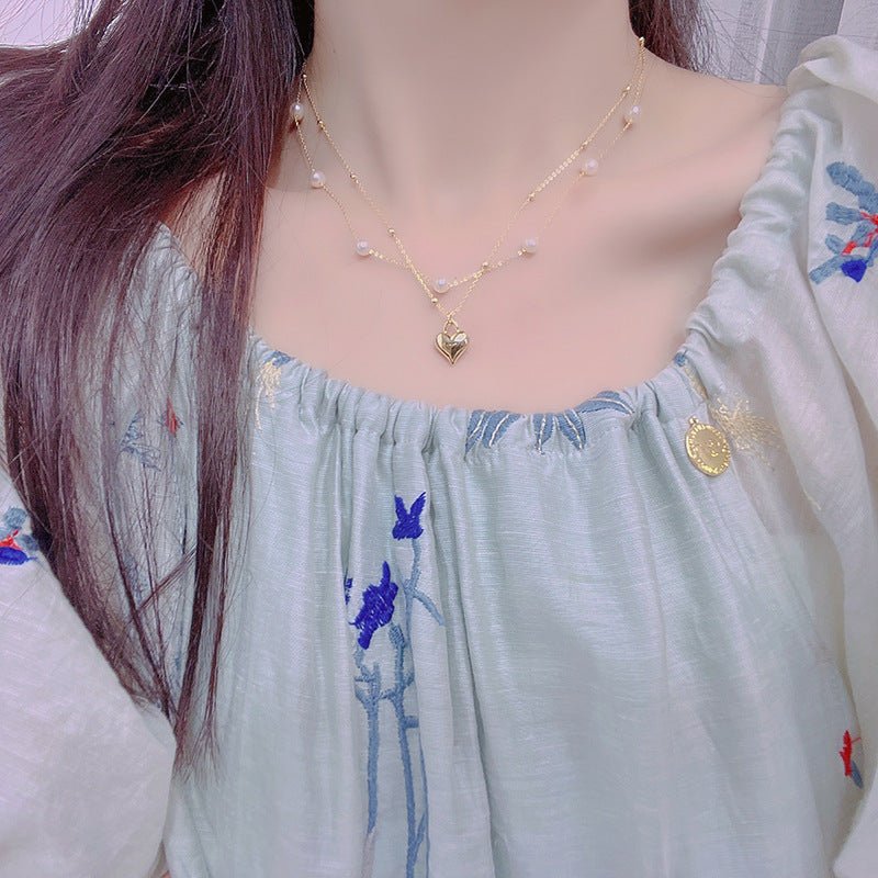Lizzy Puffy Heart Necklace Set