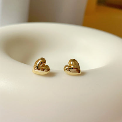 Puffy Heart Stud Earrings
