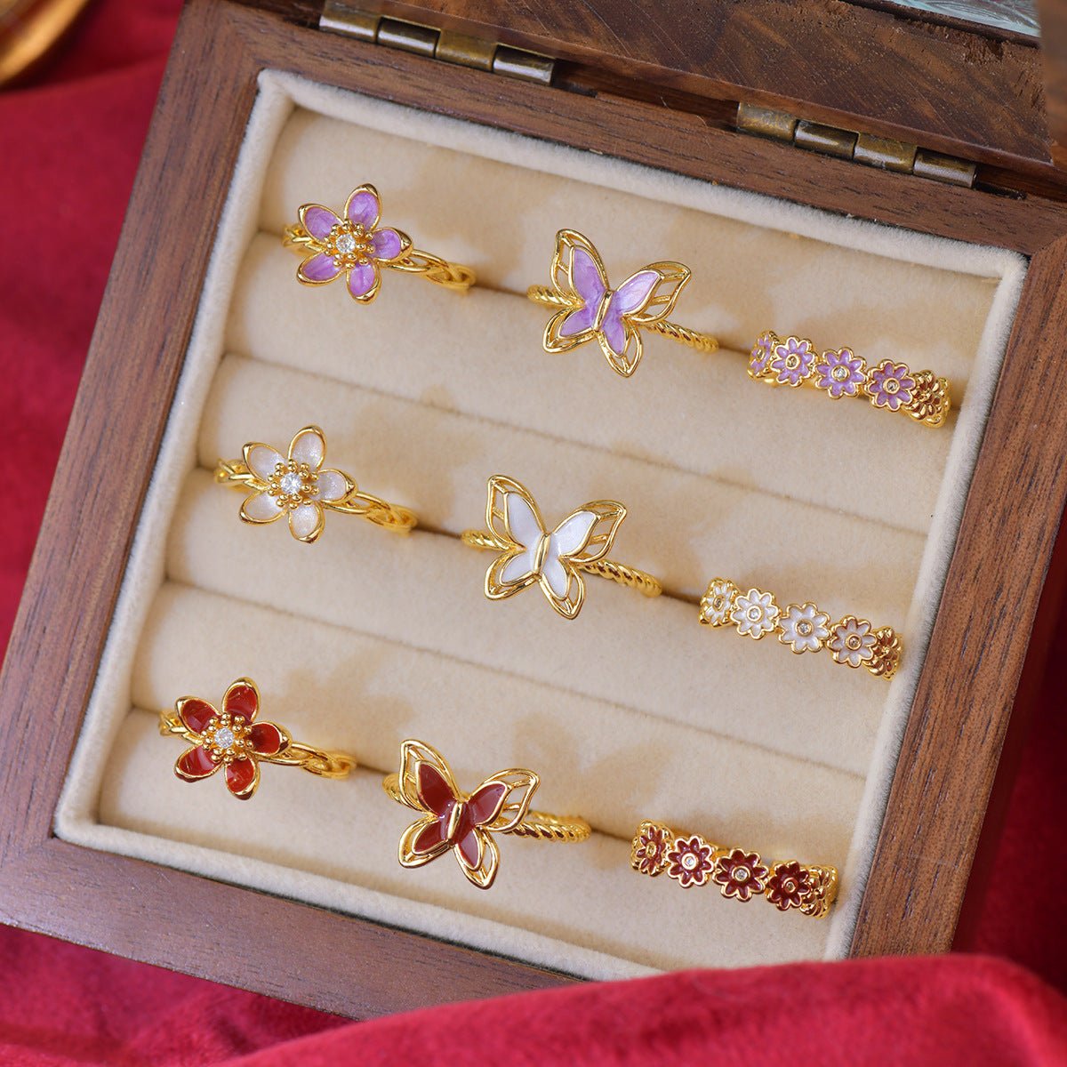 Purple Daisy Band Ring