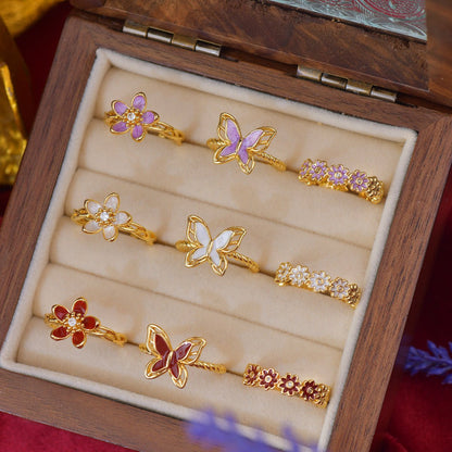 Purple Daisy Band Ring