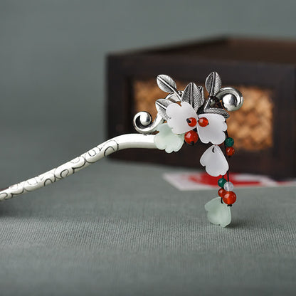Red Agate Tassel Hairpin | Calm Confidence & Elegance