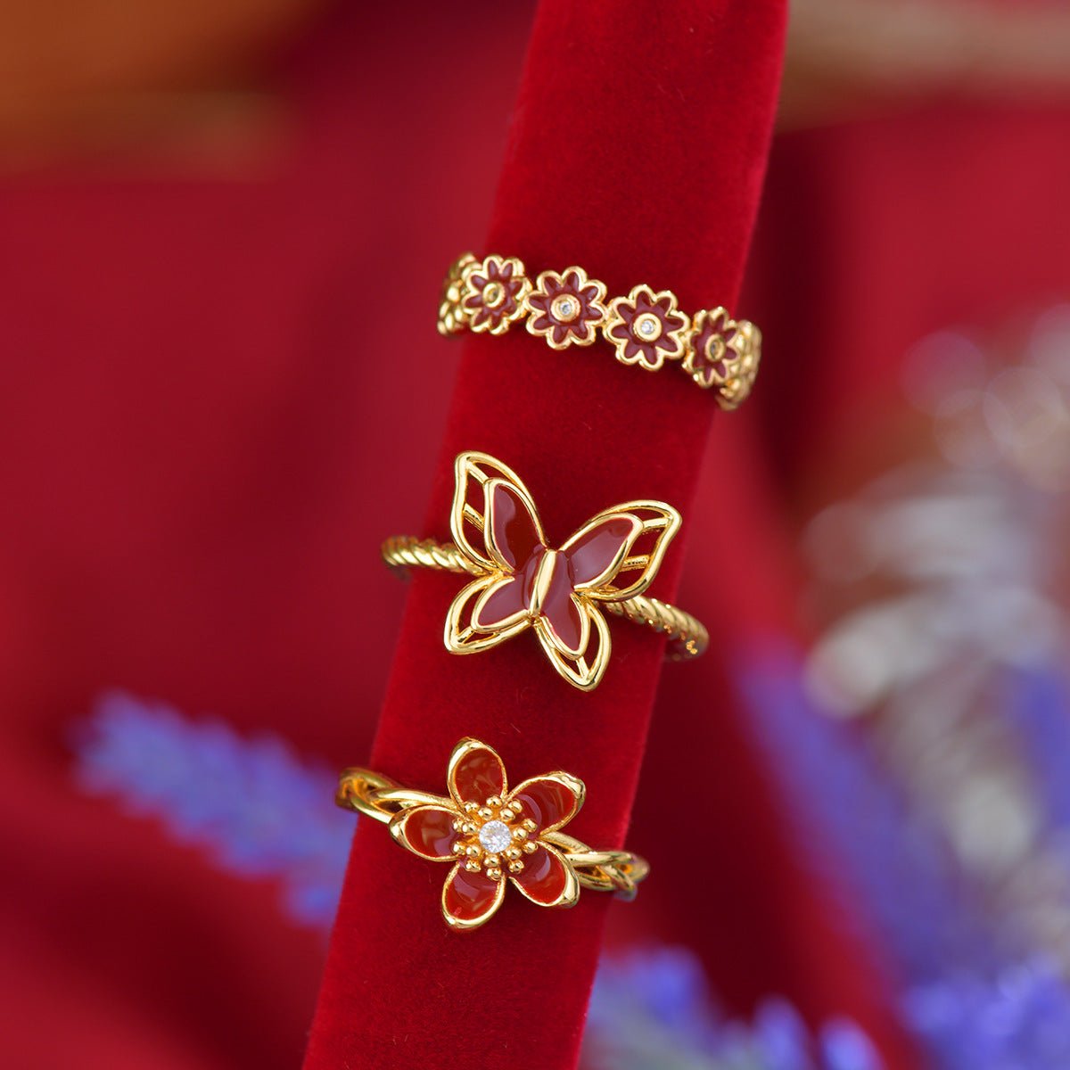 Red Mariposa Ring
