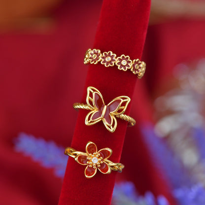 Red Mariposa Ring