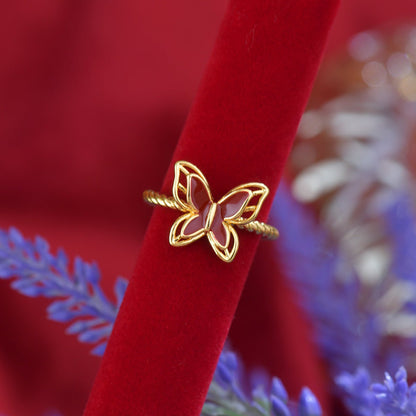 Red Mariposa Ring