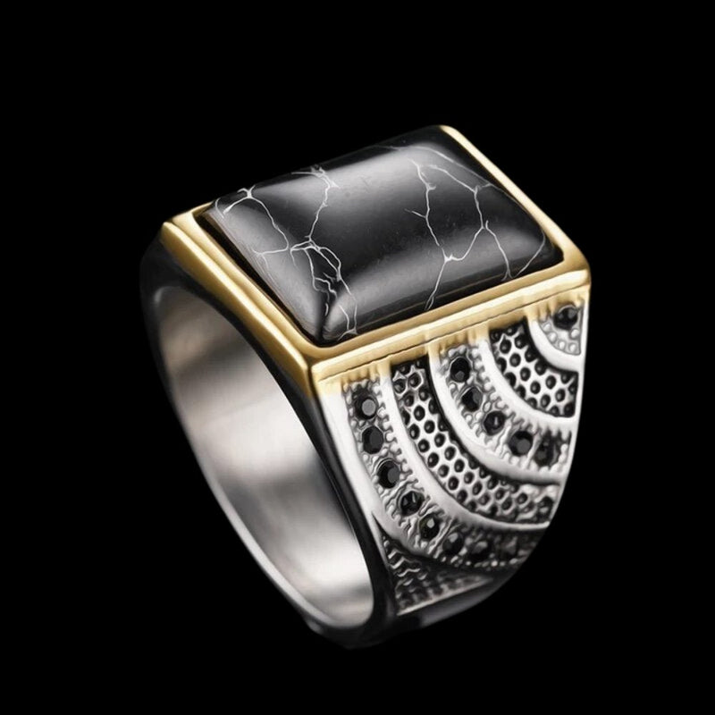 Retro Black Stone Ring