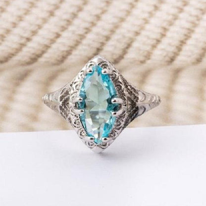 Blue Icy Snow Princess Ring