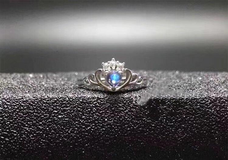 Blue Royalty Moonstone Ring Set