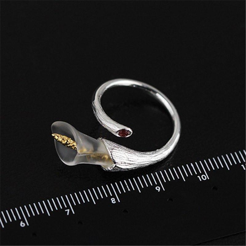 Calla Lily Sterling Silver Wrap Ring