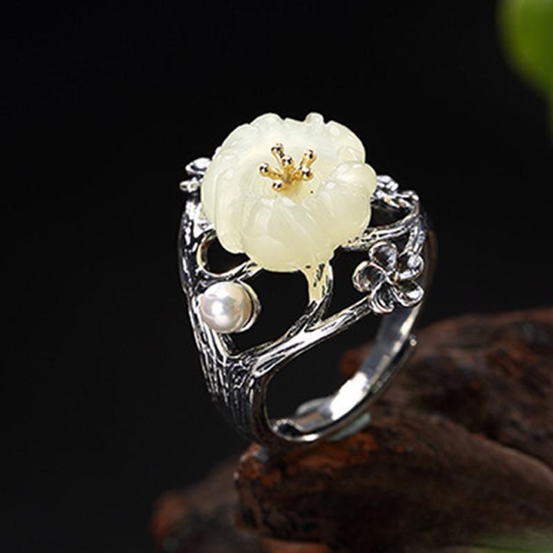 Cherry Blossom Silver Ring