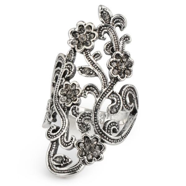 Crystal Flower Vines Ring