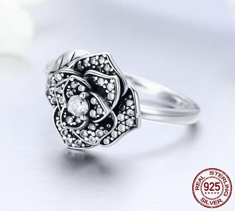 Dazzling Rose Sterling Silver Ring