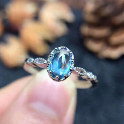 Blue Topaz Silver Ring