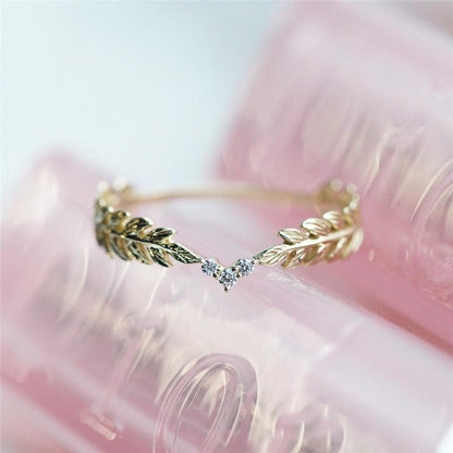 Golden Olive Wreath Ring