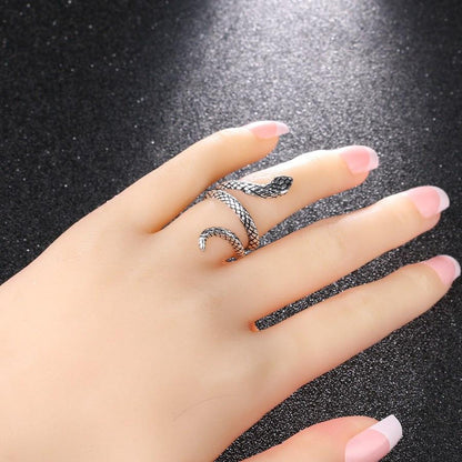 Gothic Style Snake Wrap Ring
