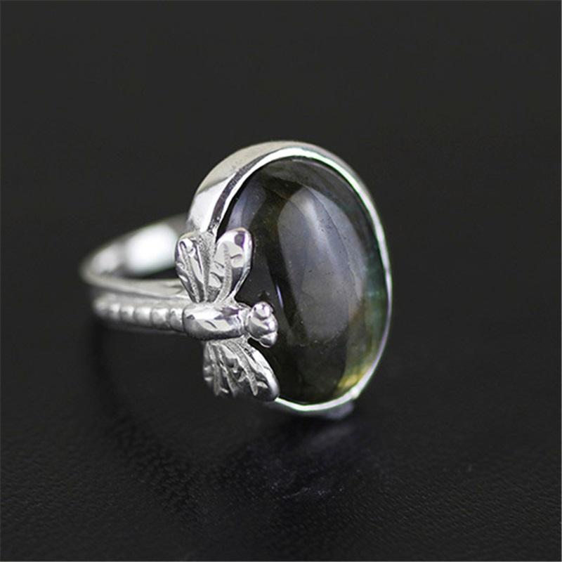 Labradorite Dragonfly Sterling Silver Ring