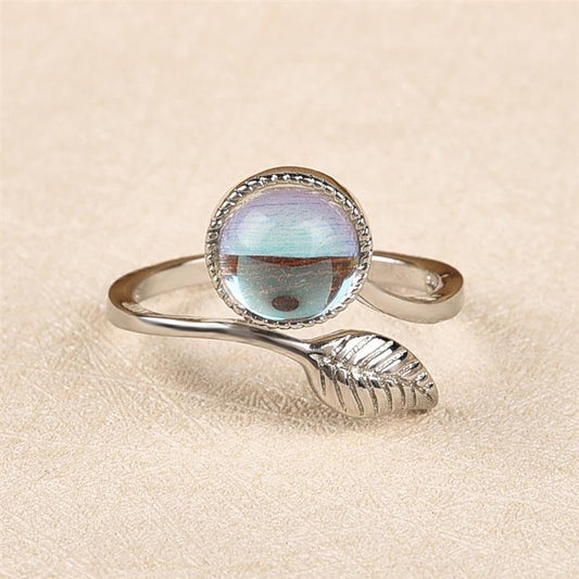 Leaf Moonstone Wrap Ring
