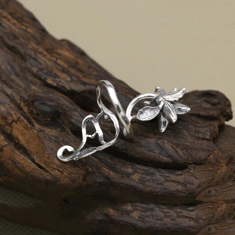 Lucky Flower Sterling Silver Wrap Ring