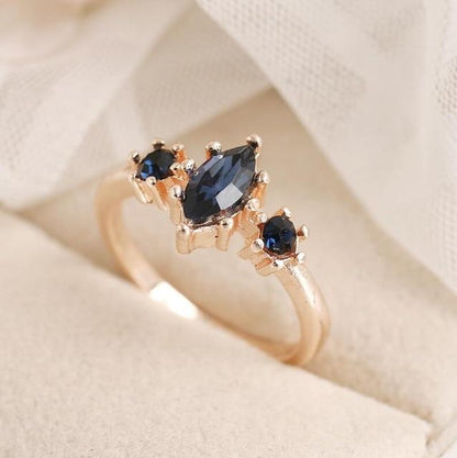 Midnight Blue Crystal Ring