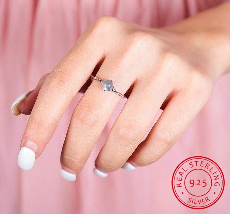 Mystic Moonstone Silver Ring