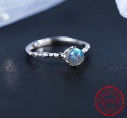 Mystic Moonstone Silver Ring