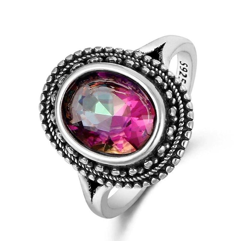 Mystic Rainbow Topaz Silver Ring
