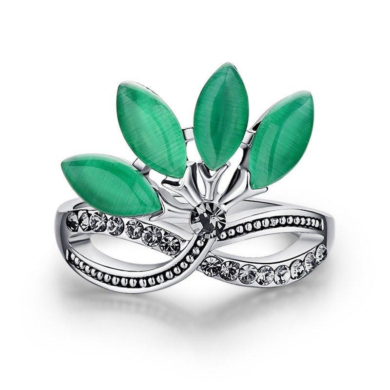 Natural Agate Jade Crystal Ring