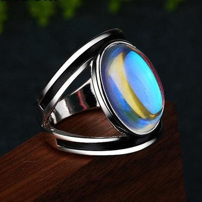 Oval Moonstone Aura Ring