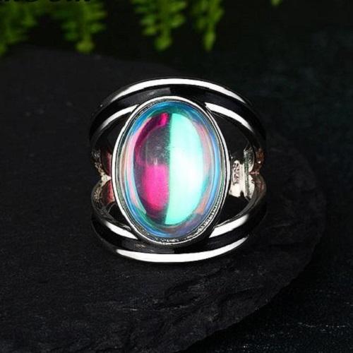 Oval Moonstone Aura Ring