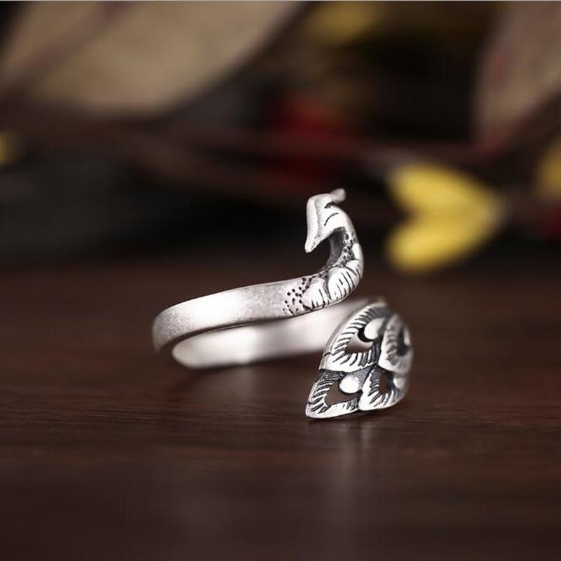 Peacock Thai Silver Wrap Ring