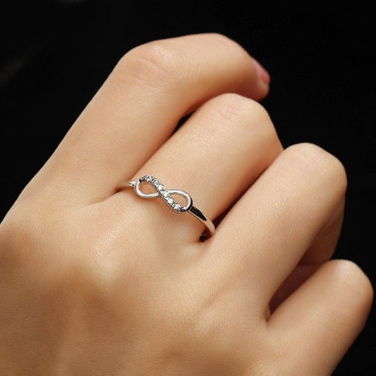 Rhinestone Infinity Ring