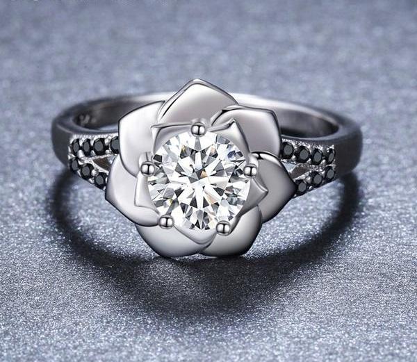 Romantic Flower Silver Ring