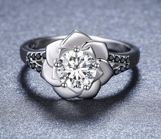 Romantic Flower Silver Ring