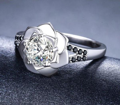 Romantic Flower Silver Ring