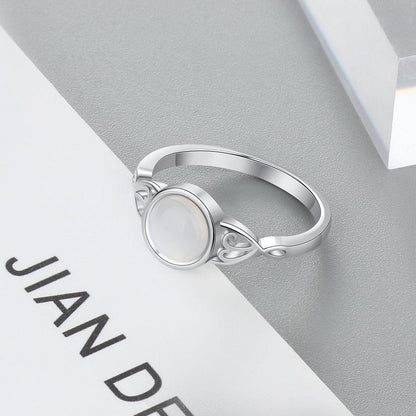 Romantic Moonstone Silver Ring
