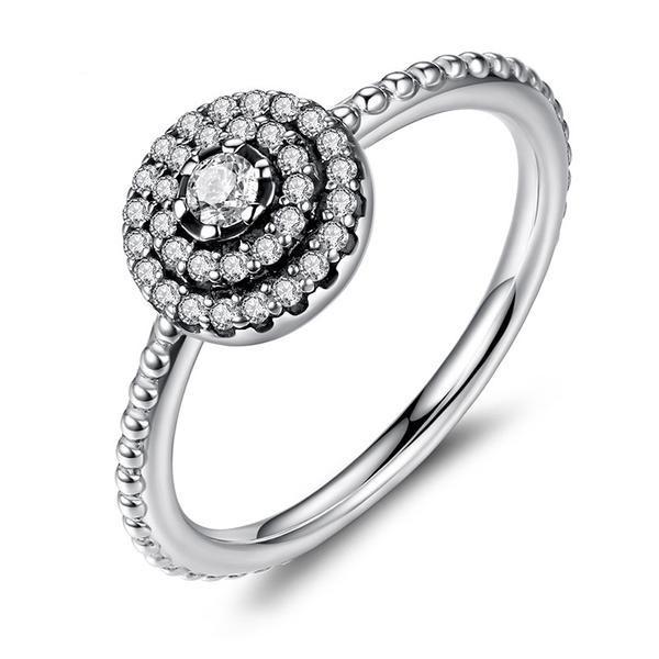 Round Flower Silver Ring