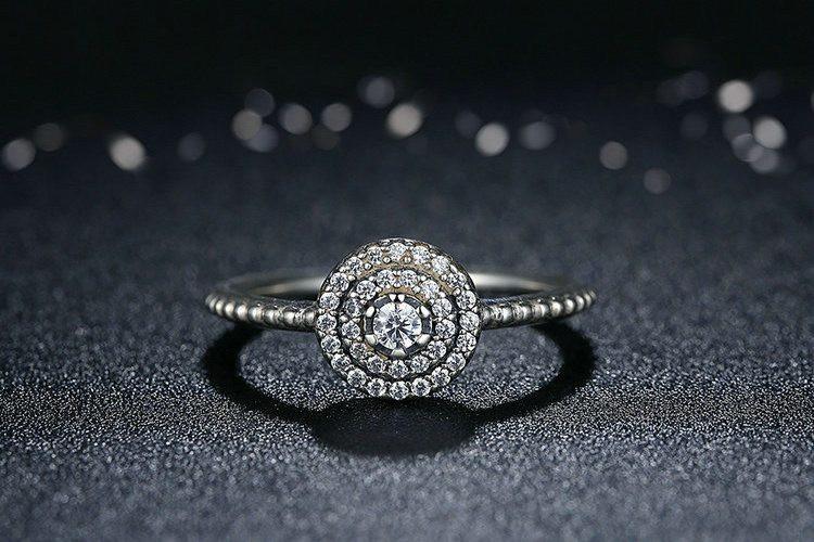 Round Flower Silver Ring