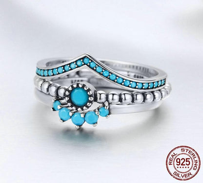 Turquoise Sterling Silver Ring Set